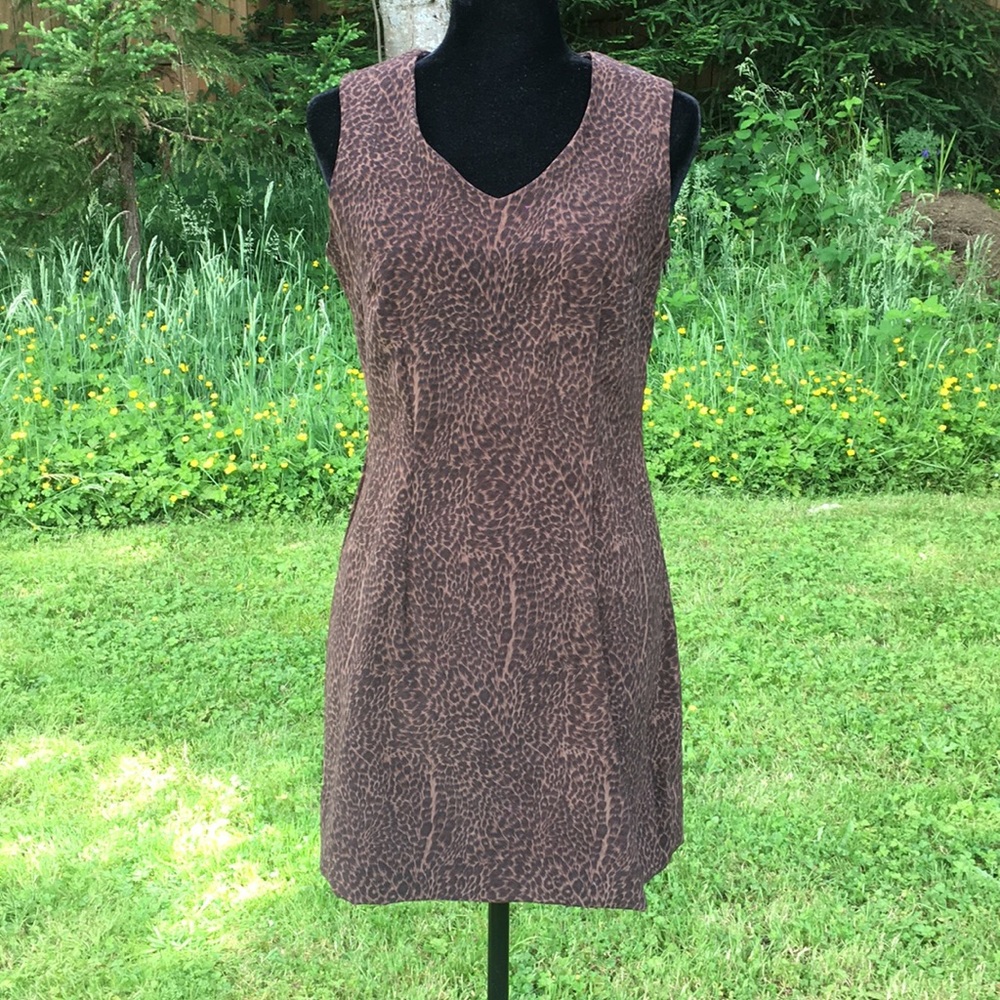 Vintage CDC Leopard Print Sheath Dress. Size 4